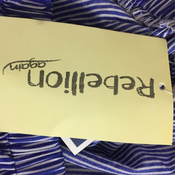 Rebellion Striped Off Shoulder Bell Sleeve Top - Picture 5 of 5